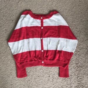 red & white, size large sweater from qed london!